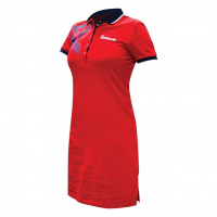 W13420G-RN171 Платье-поло женское (красный/синий)